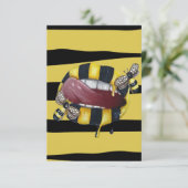 Geel en zwart gestreept bedankkaart (Staand voorkant)