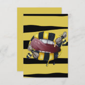 Geel en zwart gestreept bedankkaart (Voorkant / Achterkant)