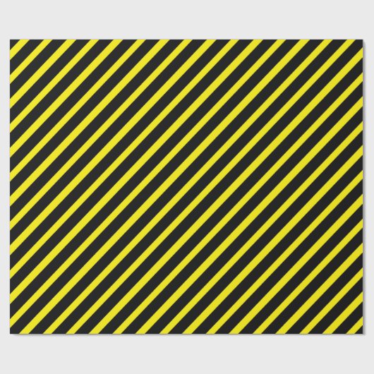 Geel en zwart gestreept cadeaupapier (Vlak)