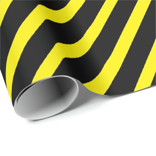 Geel en zwart gestreept cadeaupapier (Rol Hoek)