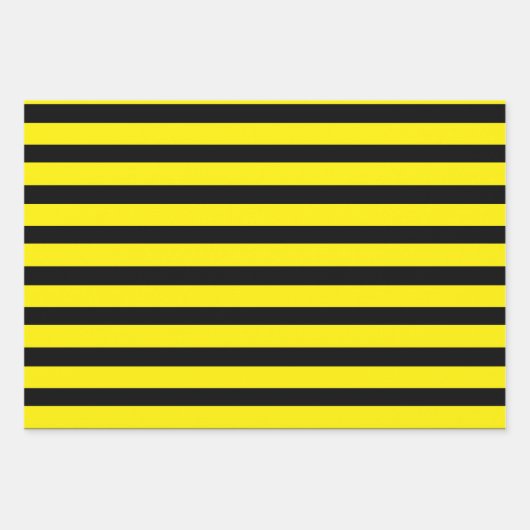 Geel en zwart gestreept inpakpapier vel (Voorkant 3)