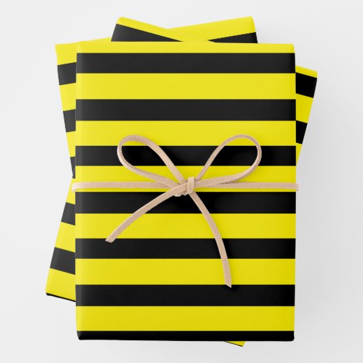 Geel en zwart gestreept inpakpapier vel (In situ)