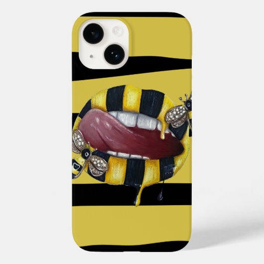 Geel en zwart gestreept OtterBox iPhone case (Achterkant)