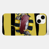 Geel en zwart gestreept OtterBox iPhone case (Achterkant (horizontaal))
