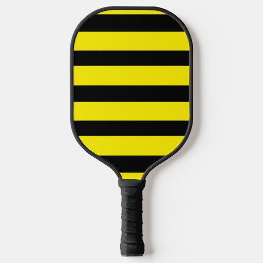 Geel en zwart gestreept pickleball paddle (Voorkant)
