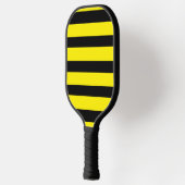 Geel en zwart gestreept pickleball paddle (Links)