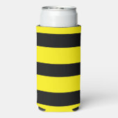 Geel en zwart gestreept seltzer blikjeskoeler (Seltzer Achterkant)