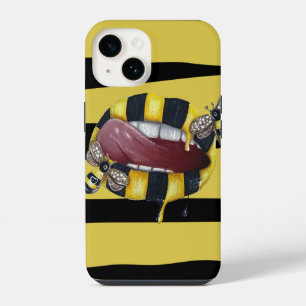 Geel en zwart gestreepte OtterBox iPhone-hoes iPhone 14 Hoesje