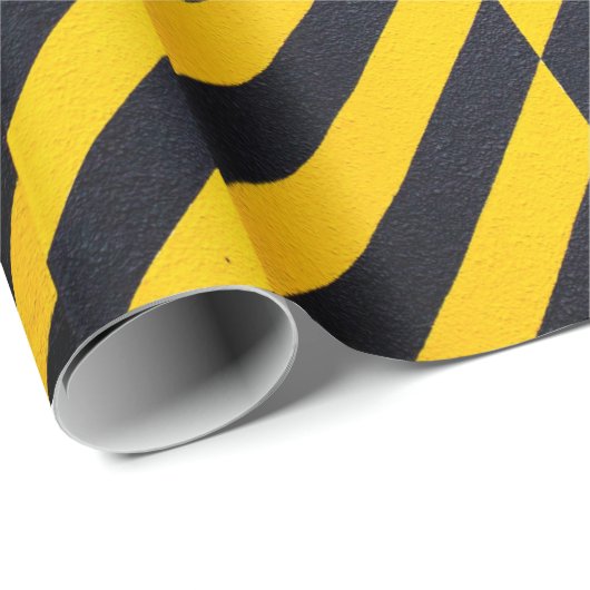 Geel en zwart gestreepte textiel cadeaupapier (Rol Hoek)