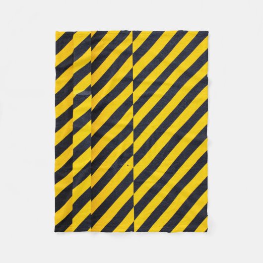 Geel en zwart gestreepte textiel fleece deken (Voorkant)