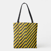 Geel en zwart gestreepte textiel tote bag (Achterkant)
