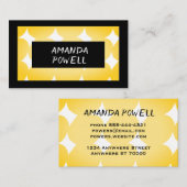 geel en zwart gevlekt vormpatroon visitekaartje (Voorkant / Achterkant)