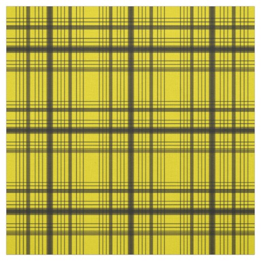 Geel en zwart Graphic Window Plaid Check Stof (Swatch)