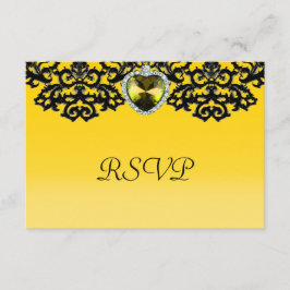 Geel en Zwart Hart Weddenschap RSVP Kaartje