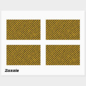 Geel en zwart Hazard Stripes Textuur Rechthoekige Sticker (Vel)