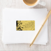 Geel en zwart, hedendaagse wervelkolom etiket (Insitu)