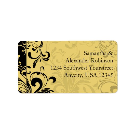 Geel en zwart, hedendaagse wervelkolom etiket (Voorkant)