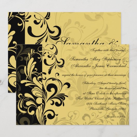 Geel en zwart, hedendaagse wervelkolom kaart (Voorkant / Achterkant)