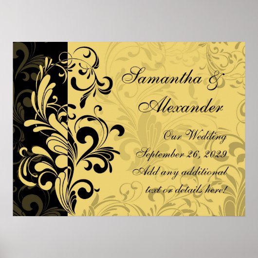 Geel en zwart, hedendaagse wervelkolom poster (Voorkant)