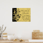 Geel en zwart, hedendaagse wervelkolom poster (Keuken)