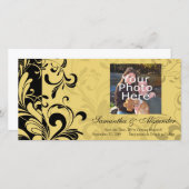 Geel en zwart, hedendaagse wervelkolom save the date (Voorkant / Achterkant)