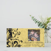 Geel en zwart, hedendaagse wervelkolom save the date (Staand voorkant)