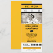 Geel en zwart Hockey Sport Ticket Wedding Kaart (Voorkant / Achterkant)