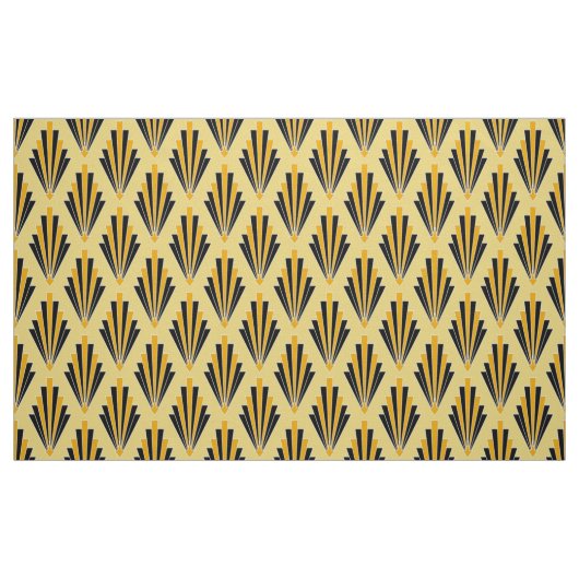 Geel en zwart iconische Art Deco stof (Fat Quarter)