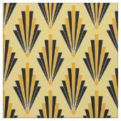 Geel en zwart iconische Art Deco stof (Swatch)