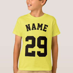 Geel en zwart Kinder   Sport Jersey Design T-shirt