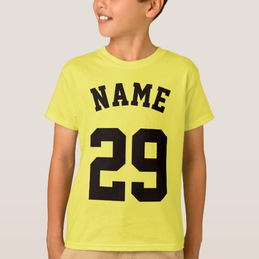 Geel en zwart Kinder | Sport Jersey Design T-shirt (Voorkant)