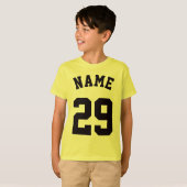 Geel en zwart Kinder | Sport Jersey Design T-shirt (Voorkant volledig)