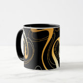 Geel en zwart Klassiek Abstract ontwerp Mok (Voorkant links)