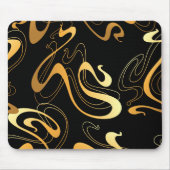 Geel en zwart Klassiek Abstract ontwerp Muismat (Voorkant)