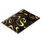 Geel en zwart Klassiek Abstract ontwerp Notitieboek (Linkerzijde)