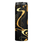 Geel en zwart Klassiek Abstract ontwerp Thermosbeker (Achterkant)