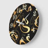 Geel en zwart Klassieke Abstracte klok (Hoek)