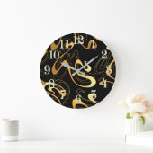 Geel en zwart Klassieke Abstracte klok (Huis)