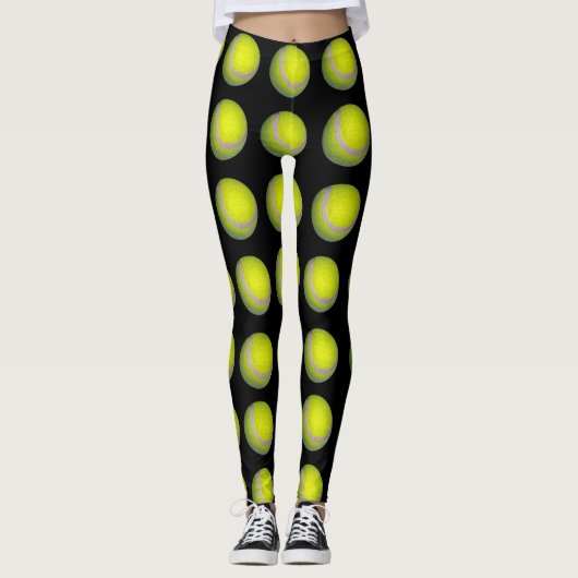 geel en zwart kogelpatroon, leggings (Voorkant)