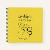 Geel en zwart kunstenaarsschetsboek notitieboek (Voorkant)