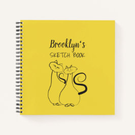 Geel en zwart kunstenaarsschetsboek notitieboek