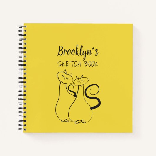 Geel en zwart kunstenaarsschetsboek notitieboek (Voorkant)