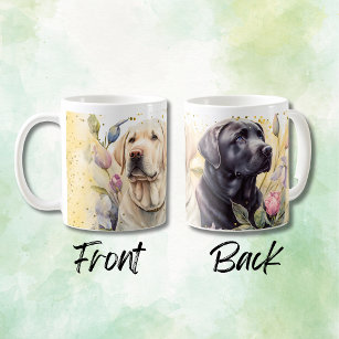 Geel en zwart Labrador Retrievers Koffiemok