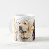 Geel en zwart Labrador Retrievers Koffiemok (Voorkant links)