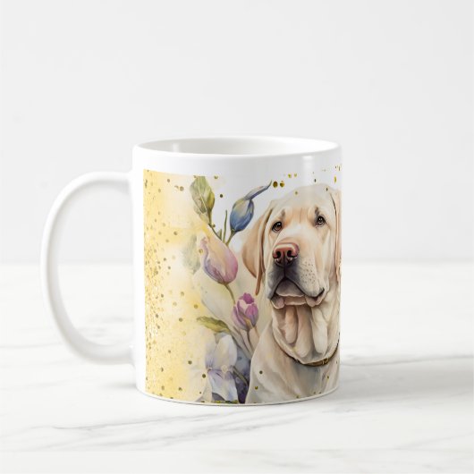 Geel en zwart Labrador Retrievers Koffiemok (Links)
