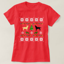 Geel en zwart Labrador Ugly Christmas T-shirt