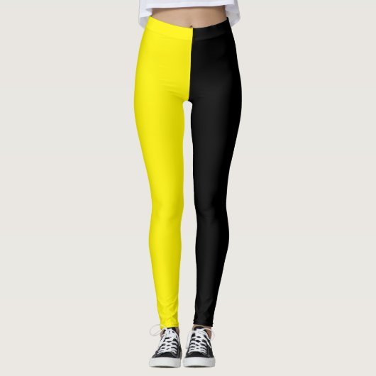 Geel en zwart leggings (Voorkant)