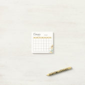 Geel en zwart Maandelijkse Planner Kalender Post-it® Notes (Op bureau)