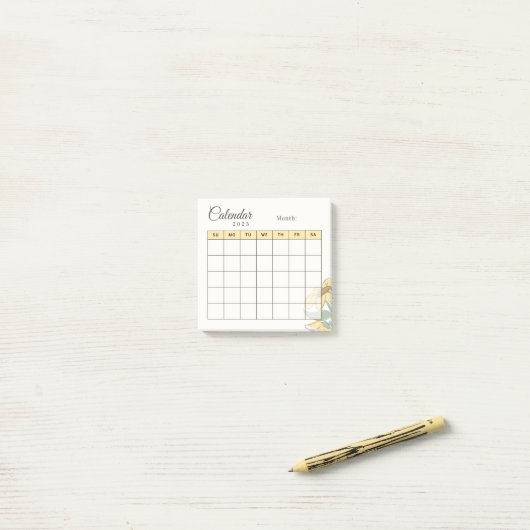 Geel en zwart Maandelijkse Planner Kalender Post-it® Notes (Op bureau)