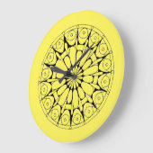 Geel en zwart Mandala Grote Klok (Hoek)